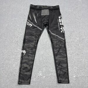 Venum Okinawa Fight Spats Men's XXL Black AOP Camo MMA Pull On Stretch Leggings